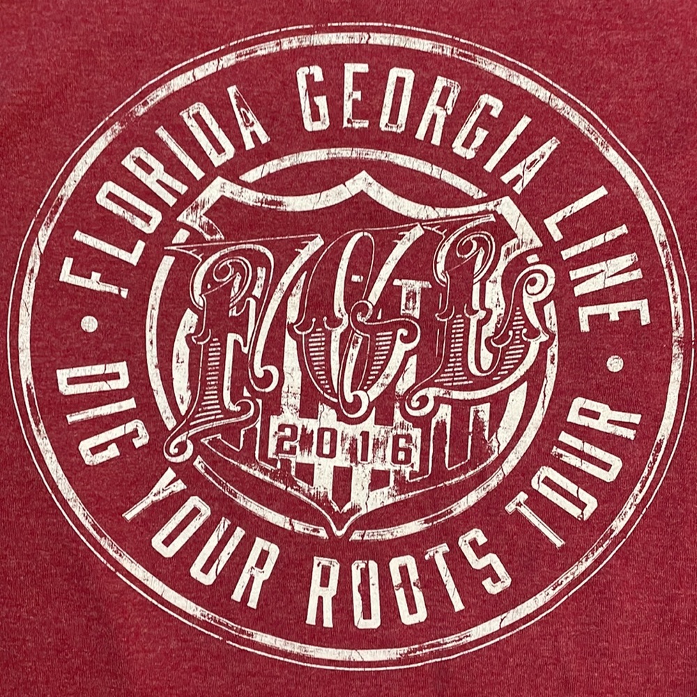 Men Florida Georgia Line Short Sleeve Red Shirt Medium - Picture 2 of 5